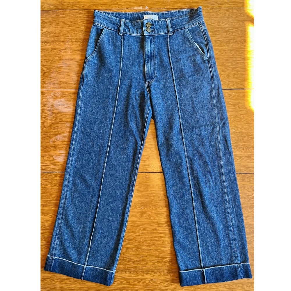 Frame Denim ‘70s Cuff Jeans in Lago Di Como